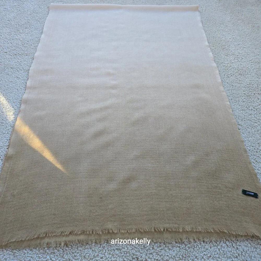 J. Crew Wool Scarf Ombre Gradient Tan to Cream
